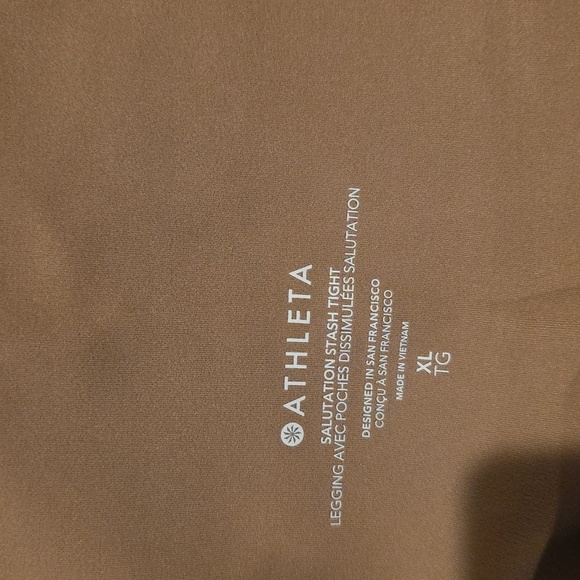 Athleta rustic beige XL salutation stash leggings tan brown Pockets - Picture 4 of 4